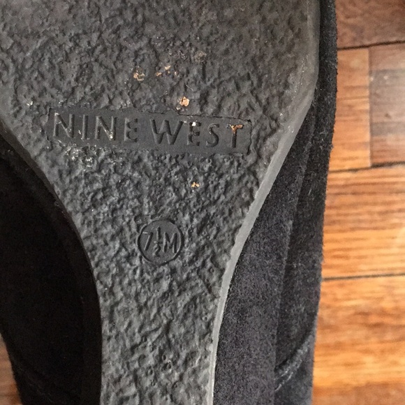 Nine West Black Suede Bootie Heels - Picture 4 of 6